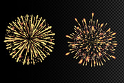 Set of realistic golden fireworks, a Decorative Illustration by Yayasya (Thumbnail 3 of 3)