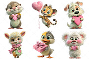 Valentine Kawaii Baby Animals, an Illustration by Craft Nest (Thumbnail 4 of 9)