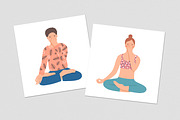 People do pranayama breath practise, a Healthcare Illustration by Good Studio (Thumbnail 6 of 7)