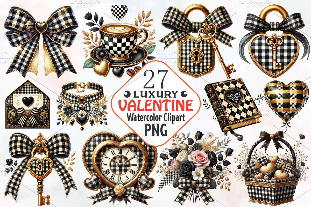 Luxury Valentine Sublimation Clipart, an Illustration by RobertsArt (Photo 1 of 7)