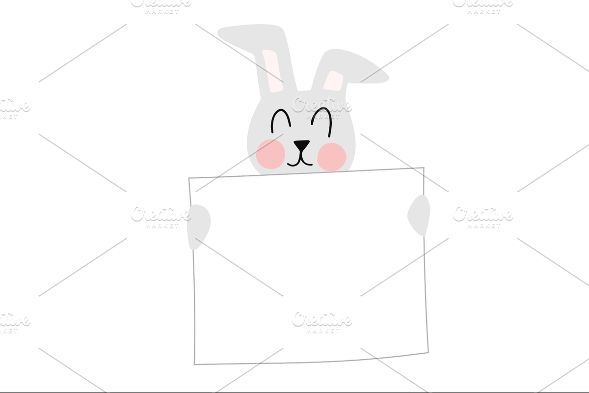 Rabbits with Signs Illustration Set, an Animal Illustration by Illustrations by Jessie (Photo 5 of 5)