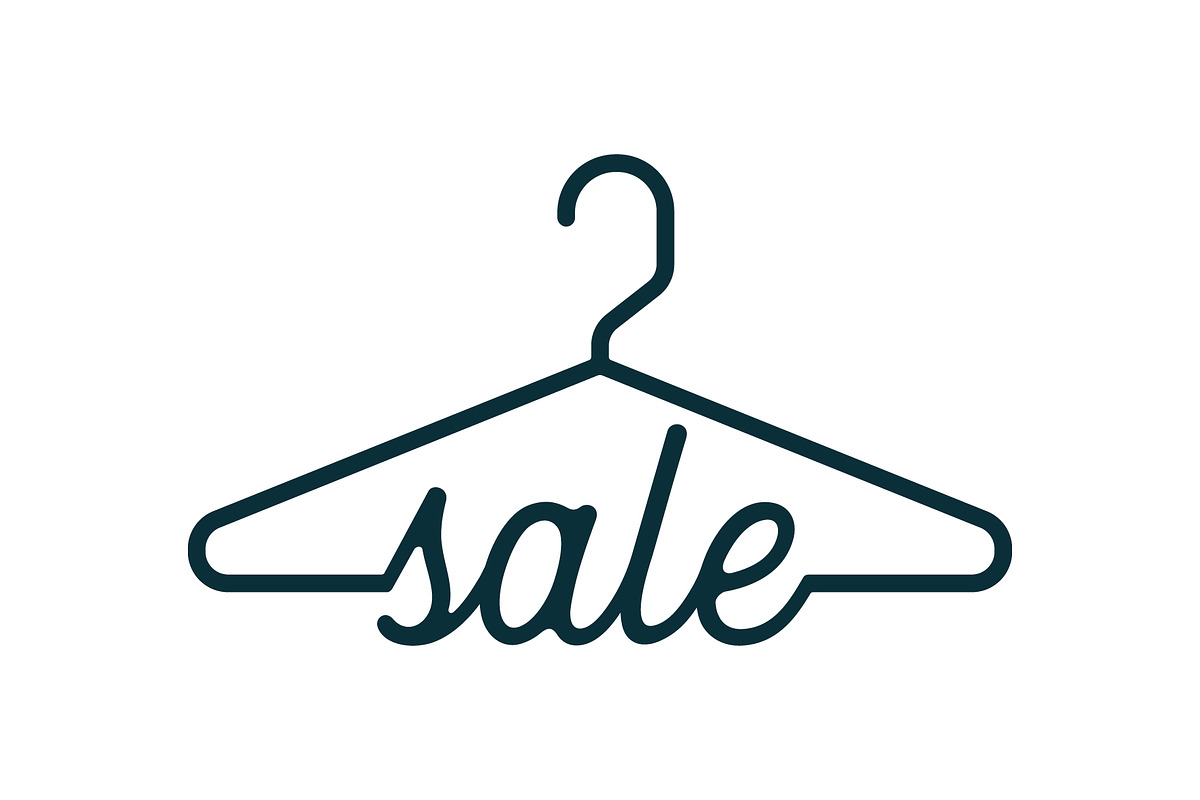 Sale Sign with Clothes Hanger, an Object Graphic by Krafti Lab