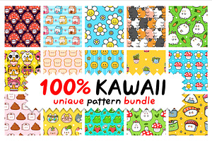 Cute kawaii pattern bundle