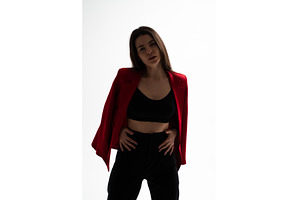Young brunette woman striking a, a Person Photo by volodymyrshtun13795