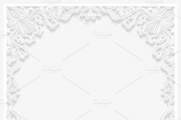 Set of paper floral frames preview 3