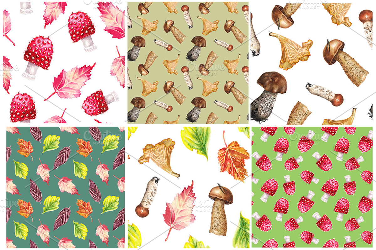 Watercolor autumn set, a Pattern Graphic by lenavetka87 (Photo 2 of 3)