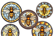 Honey Bees Png Stained Glass Clipart, an Animal Illustration by Tanya Kart (Thumbnail 7 of 7)