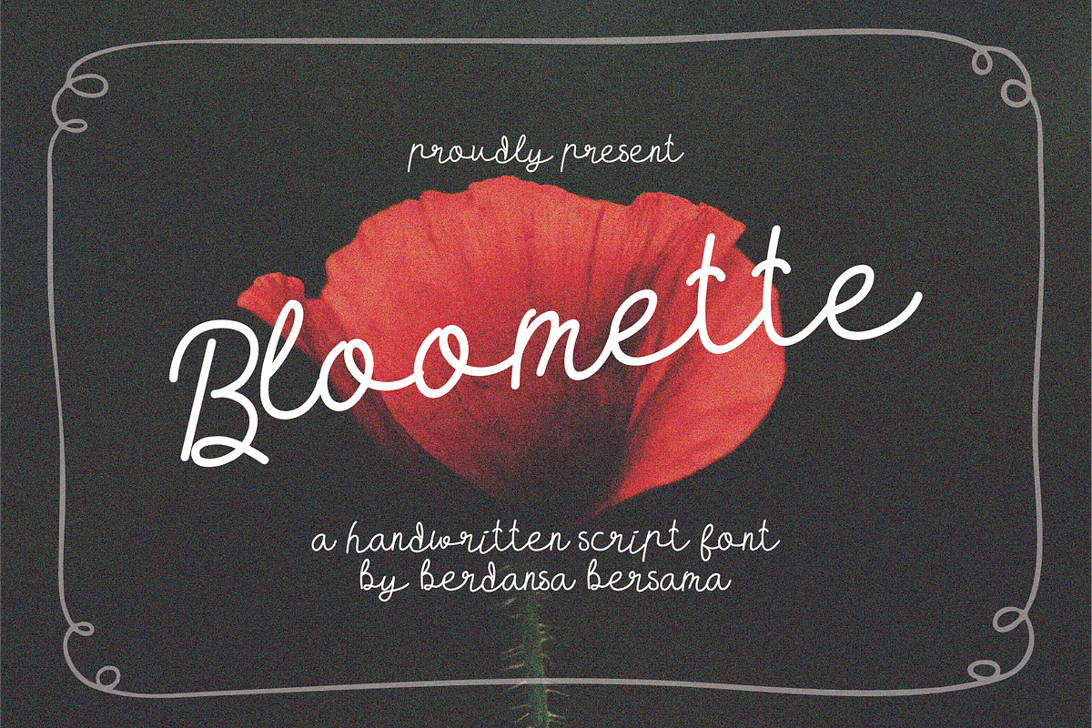 Bloomette Handwritten Script Font, a Handwritten Font by Berdansabersama (Photo 1 of 8)