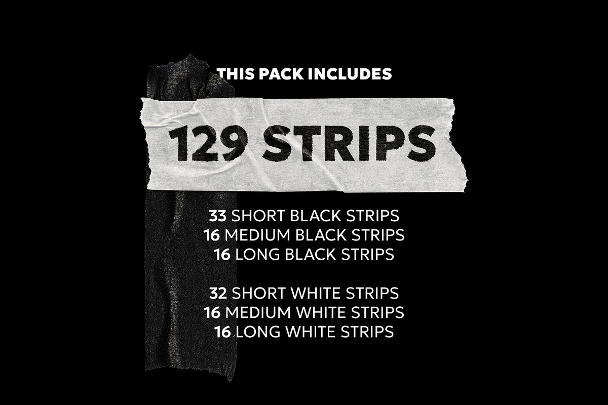 Black & White Duct Tape Strips PNG, an Object Graphic by BORT GRAPHIC (Photo 3 of 7)