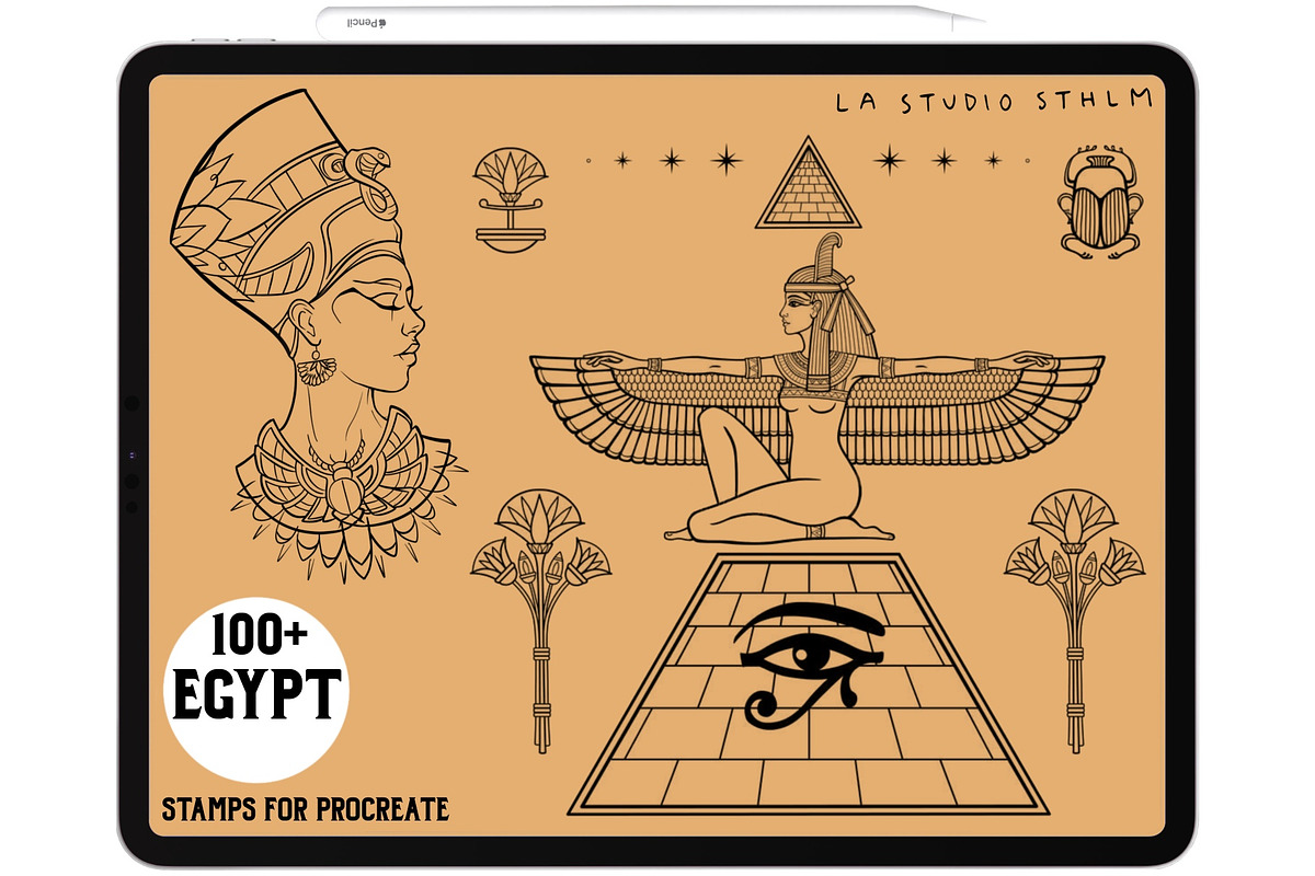 Egypt - Procreate Tattoo Stamp Set, a Brush Add-On by LA Studio Sthlm (Photo 6 of 7)
