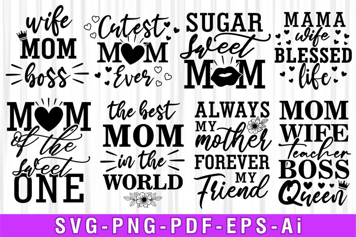 Mothers Day SVG Design Bundle, an Object Graphic by D2PUTRI (Photo 6 of 27)
