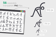 Calisthenics Line Icons Set, an Outline Icon by Voysla's Shop (Thumbnail 3 of 4)