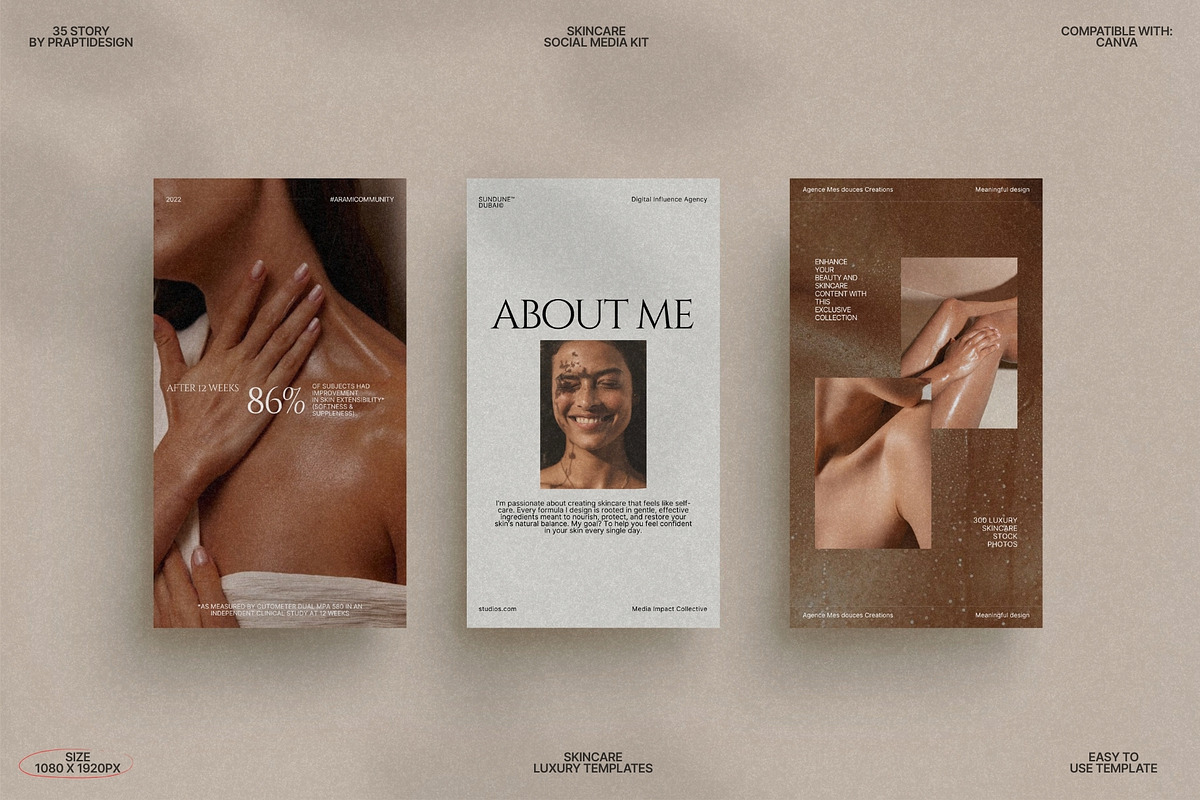 Minimal Skincare Story Templates preview 2