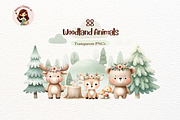 Watercolor Woodland Animals Clipart, an Animal Illustration by Nicolle's Colorful Art (Thumbnail 1 of 7)