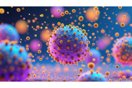 Microscopic view of pollen particles
