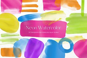 Neon Watercolour Brush Strokes