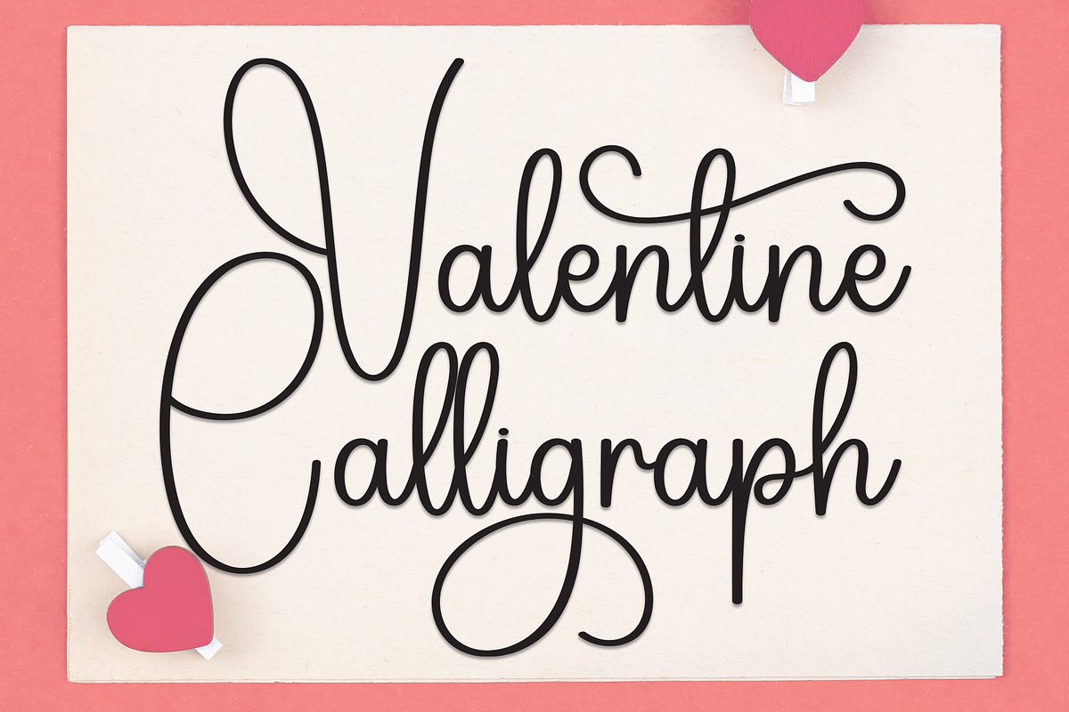 Valentine Calligraph | Script Font, a Handwritten Font by Scratchones (Photo 1 of 9)