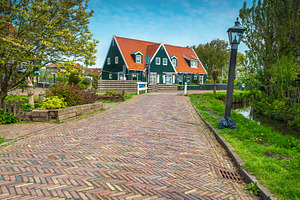 Cute walkway and small water channel, an Architecture Photo by Alpine Dreams