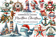 Merry Maritime Christmas Clipart, an Illustration by designcity5 (Thumbnail 1 of 5)