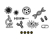 Microbiology Science Icon Set, an Illustration by designvectx (Thumbnail 3 of 3)