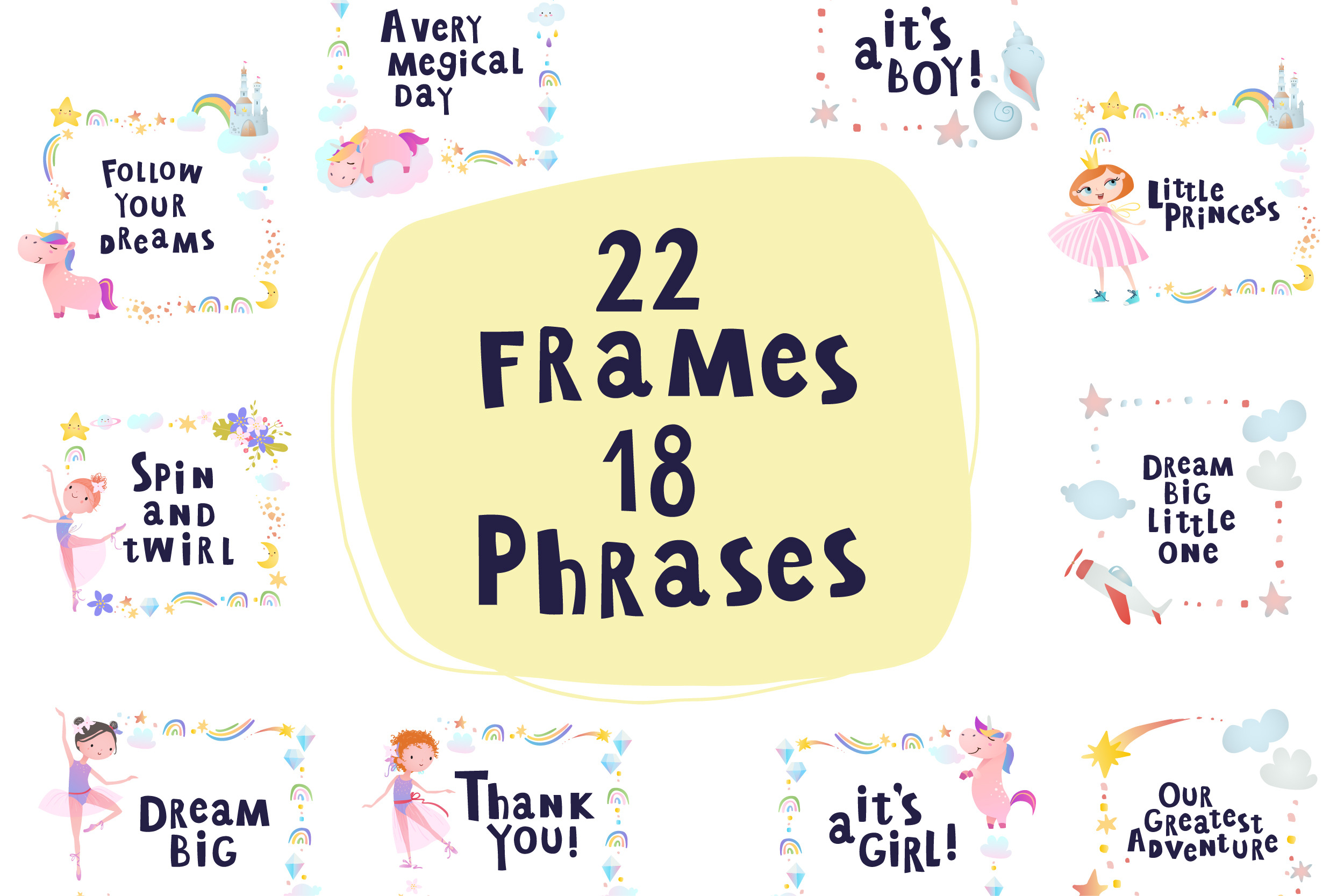Set of cartoon frames, a Decorative Illustration by goodreason