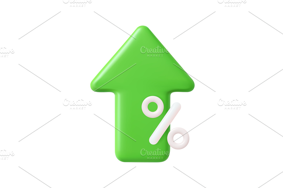 3d Arrow growth stock market with, a Finance Illustration by ModVector