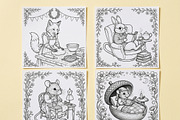 Whimsical Woodland Coloring Pages, an Animal Illustration by Image for Sale (Thumbnail 2 of 3)