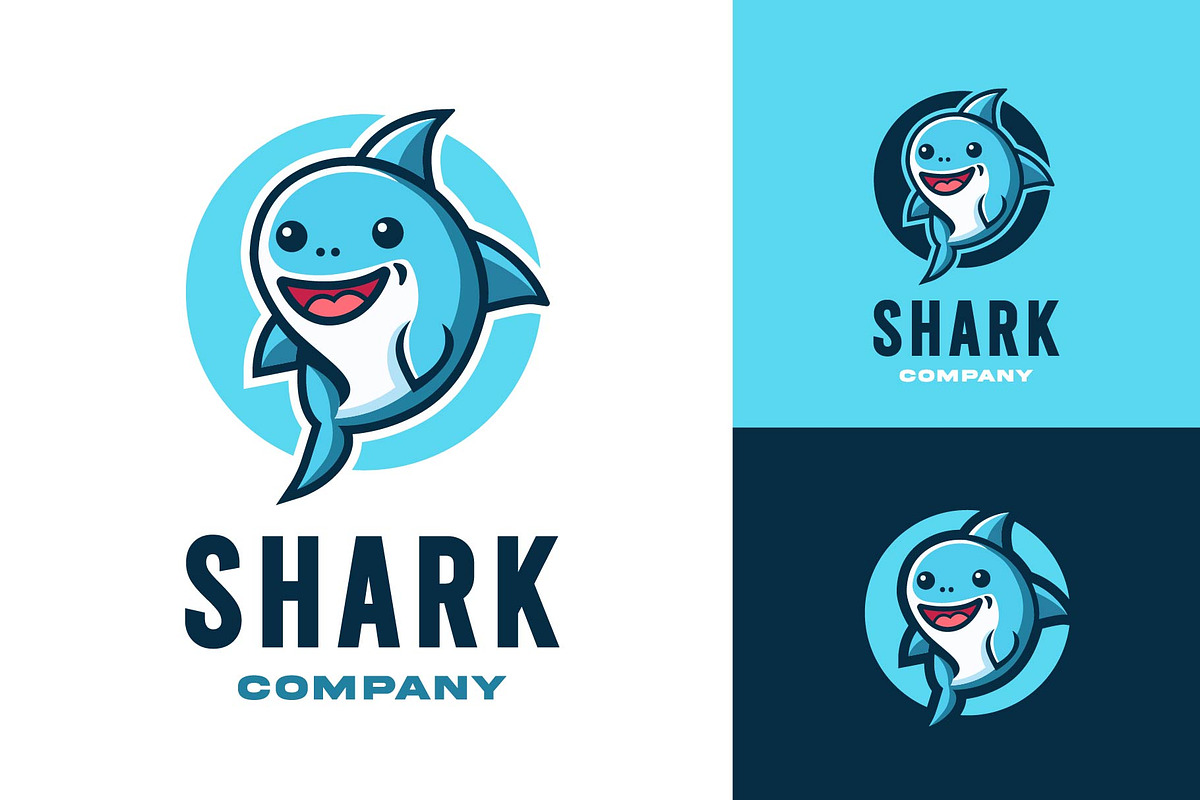 Playful Cute Shark Logo Design, a Branding & Logo Template by funpixel