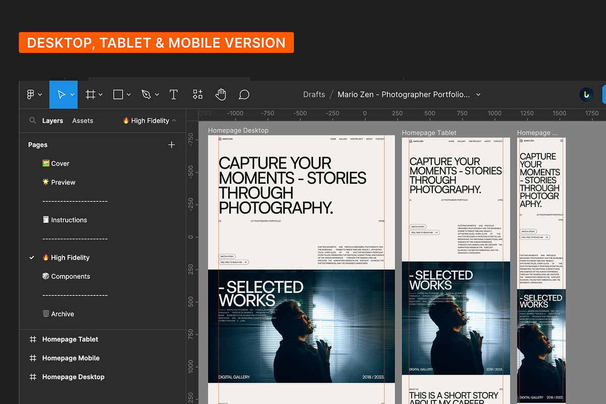 Mario - Photographer Landing Page, a Landing Page Template by SundayWorkTeam (Photo 2 of 4)