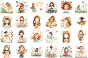 Watercolor Summer Girls Clipart, an Illustration by designcity5 (Thumbnail 2 of 5)