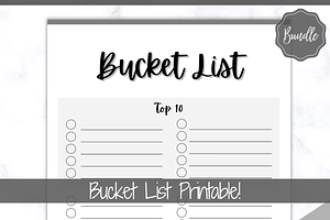 Bucket List Printable