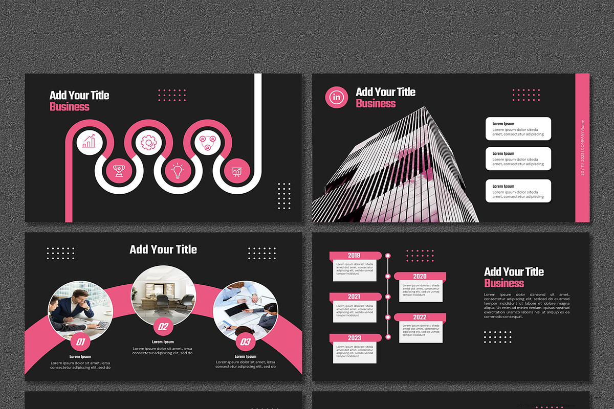Black Pink Powerpoint Template, a Presentation Template by SKY CREATION (Photo 4 of 6)