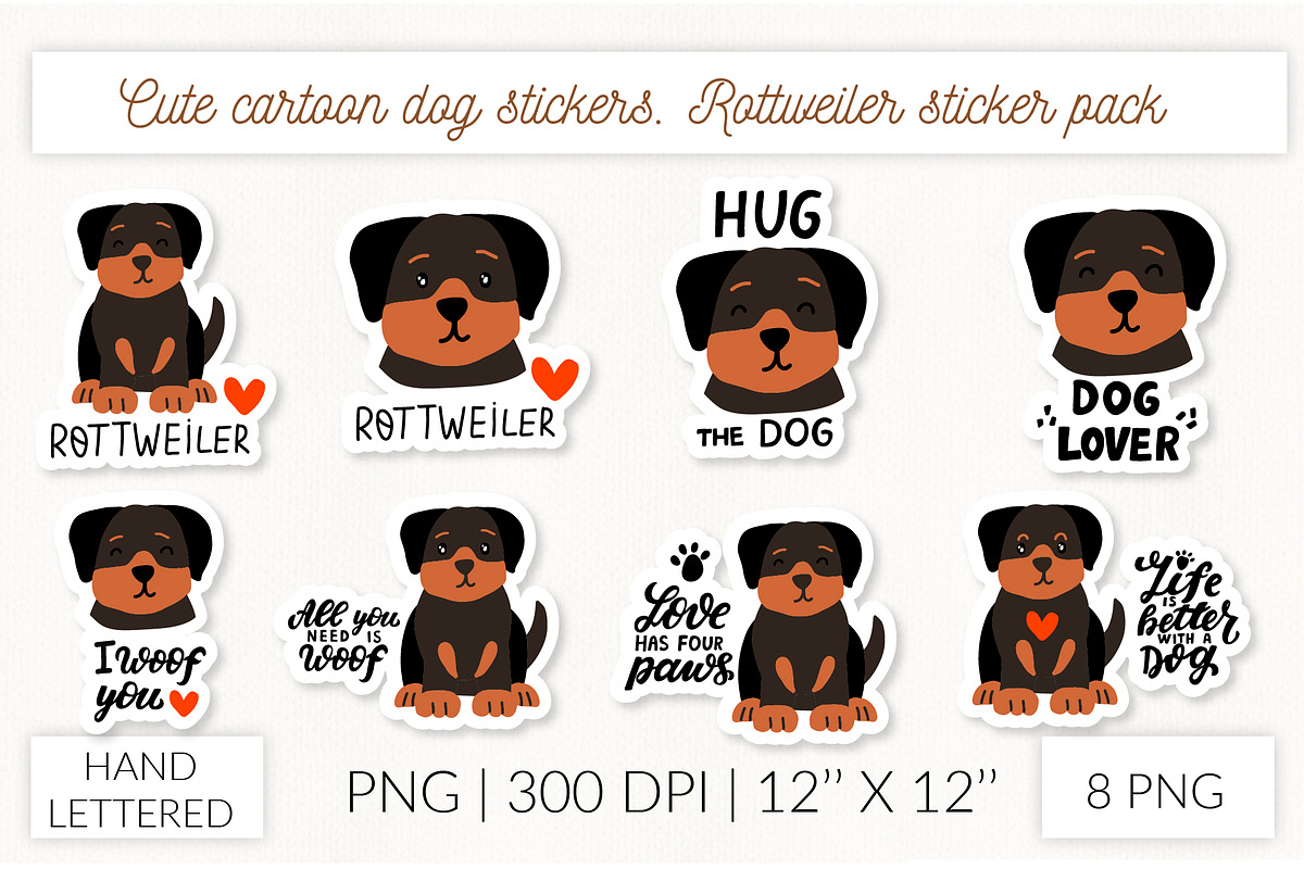 Cute dog stickers. Puppy Christmas, an Object Graphic by Let's Art (Photo 16 of 24)