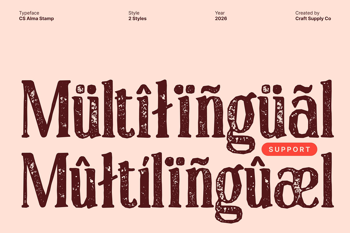 CS Alma Stamp, a Serif Font by Craft Supply Co. (Photo 7 of 8)