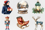 Watercolor Vintage Christmas Element, a Seasonal Illustration by Rose Art (Thumbnail 4 of 4)
