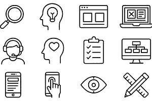 Vector illustration of line icons, a Technology Illustration by ZinetroN