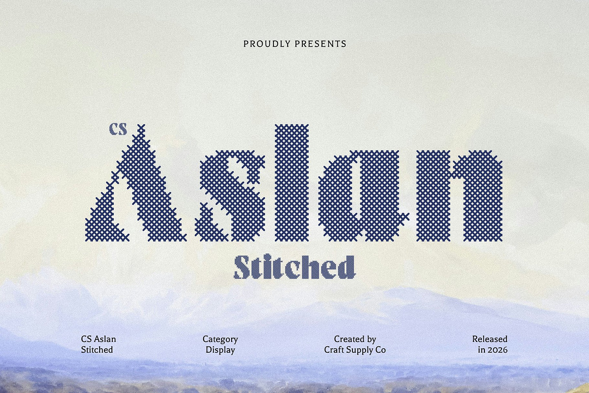 CS Aslan Stitched, a Sans Serif Font by Craft Supply Co. (Photo 1 of 8)