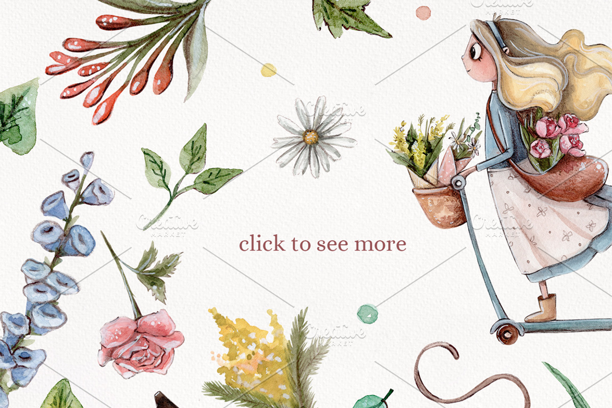 My beautiful Flower Shop +4 patterns, an Illustration by Kristina Crocus (Photo 2 of 6)