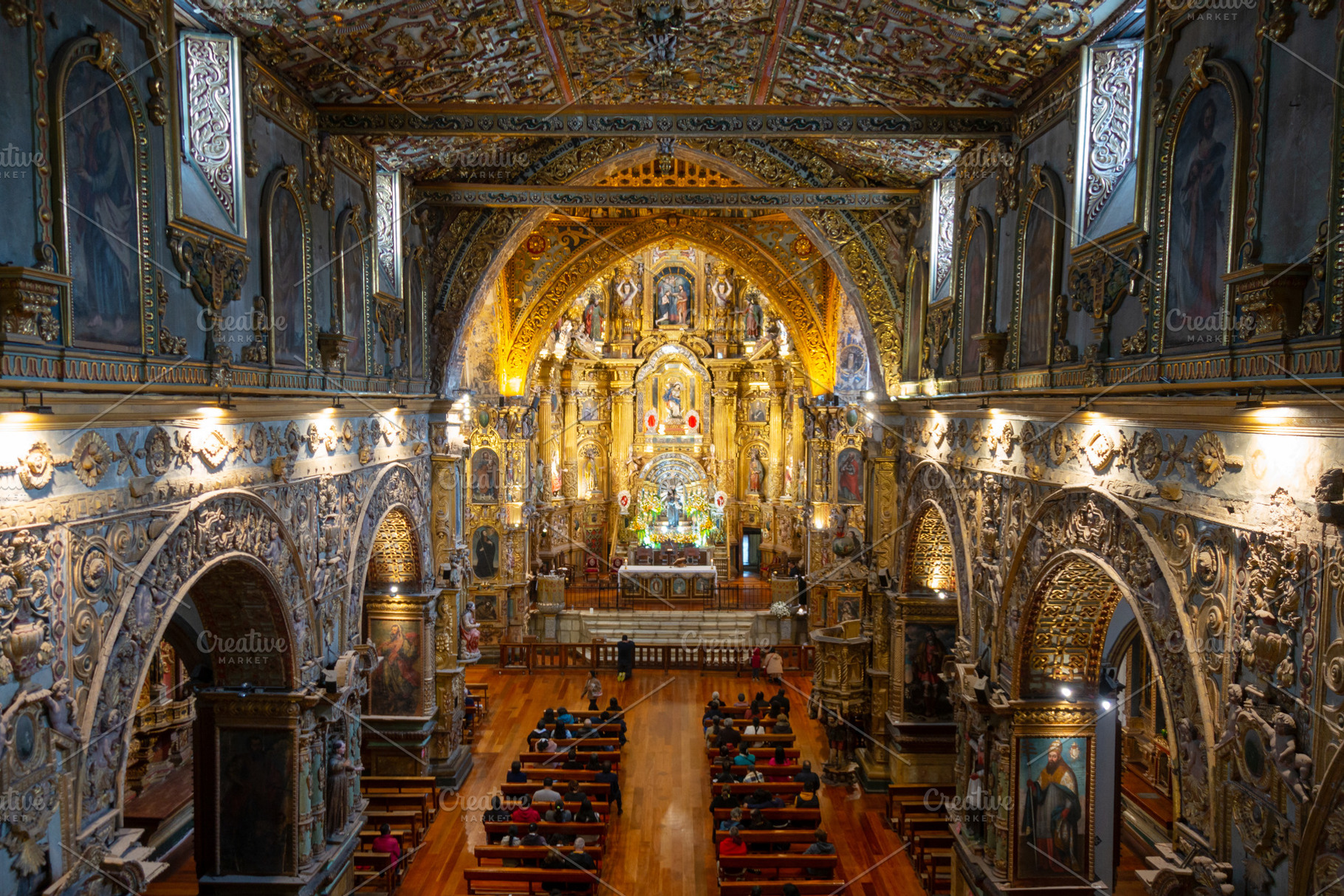 Interior of San Francisco church in Quito, Ecuador, an Architecture Photo by GoodGoods