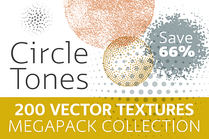 200 Vector Halftone Circles Megapack