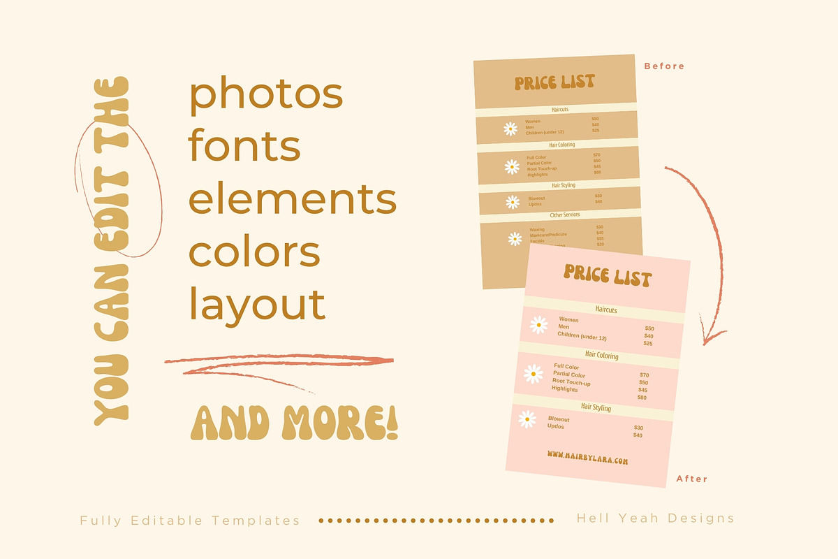 Retro Price List Templates, a Card Template by Hell Yeah Designs (Photo 4 of 6)
