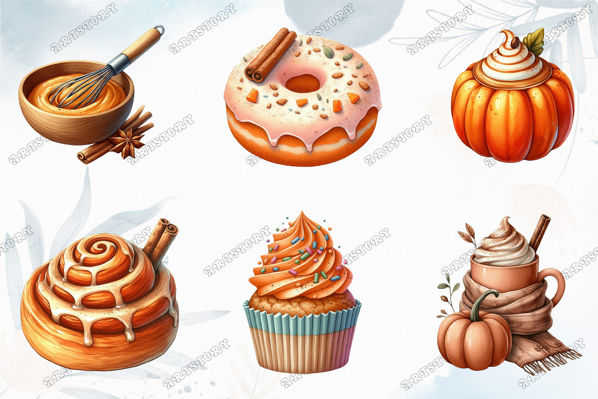Watercolor Pumpkin Spice Clipart, a Graphic by designcity5 (Photo 3 of 5)