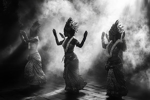 Balinese females gracefully performi, a Photo by Iftikhar Alam