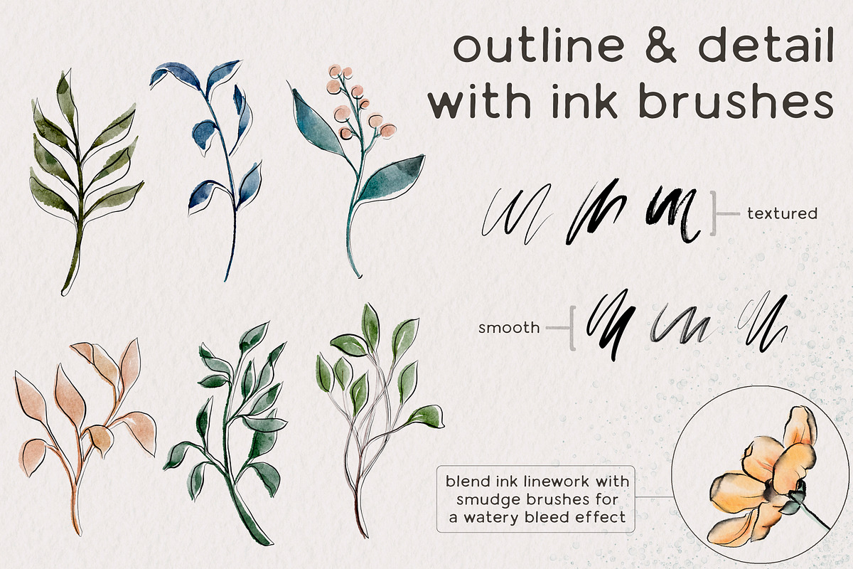 Ink & Watercolor Procreate Brushes, a Brush Add-On by Wooly Pronto (Photo 6 of 9)