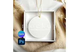 Ceramic Ornament Mockup, a Merchandise Mockup by EmpaviMockups