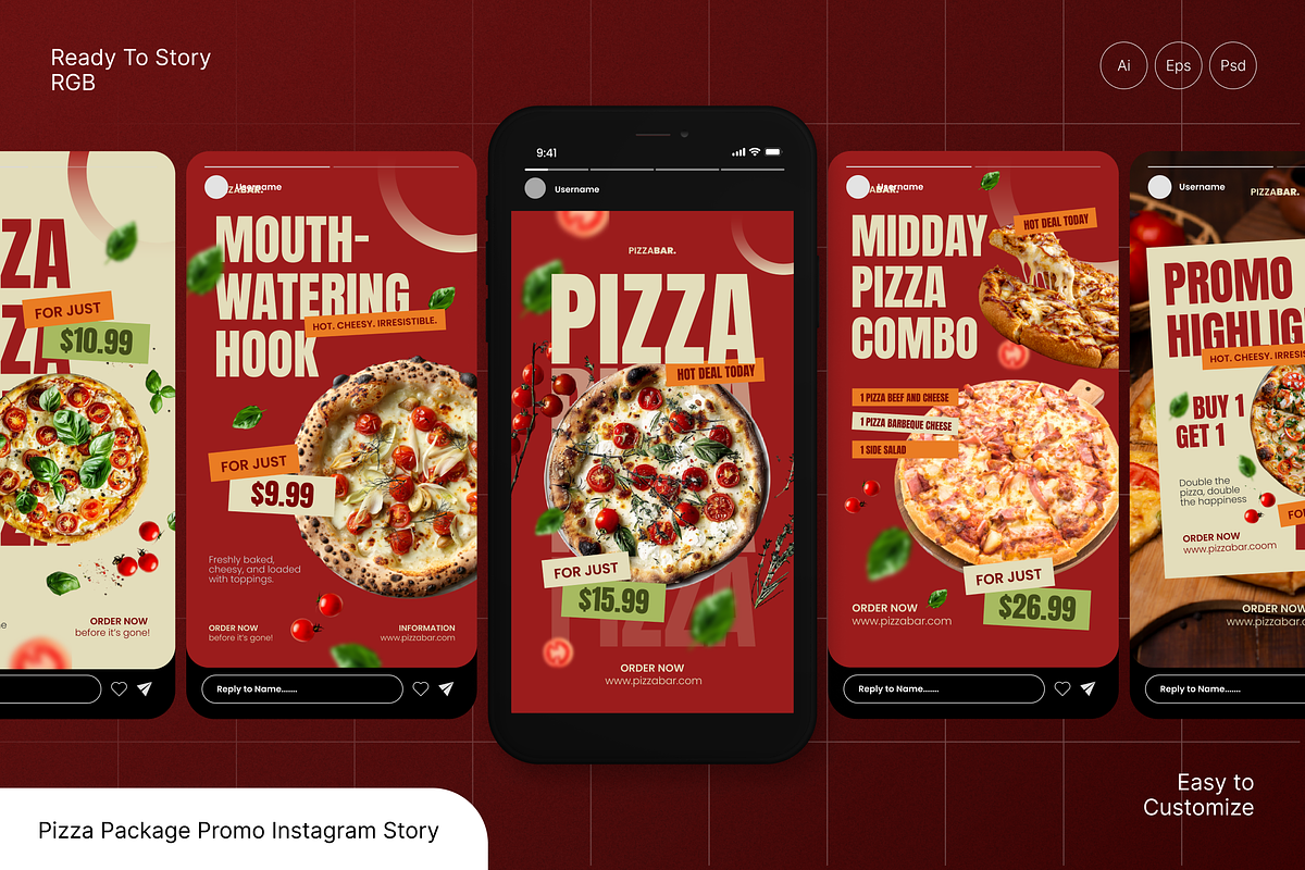 Pizza Package Promo Instagram Story, a Social Media Template by Annora Studio (Photo 1 of 6)