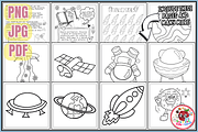 Outer Space Adventure Coloring Pages, a Technology Illustration by EduEnrich (Thumbnail 2 of 3)