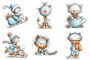 Whimsical Christmas Cat Clipart, an Illustration by Daily.Designs (Thumbnail 4 of 5)