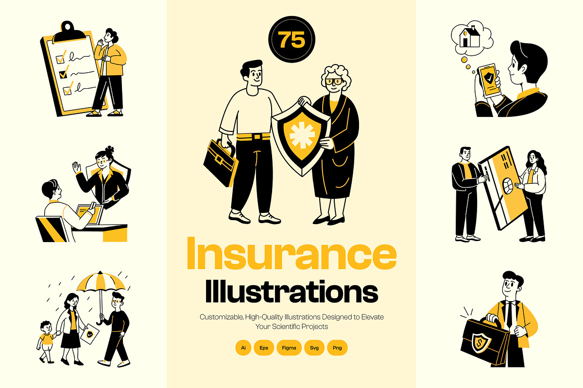 Insurance Drawing Illustration, a Solid Icon by Vectors Market (Photo 1 of 9)