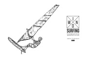 Silhouette of a windsurfer, a Sport Illustration by Matrosovv (Thumbnail 2 of 4)
